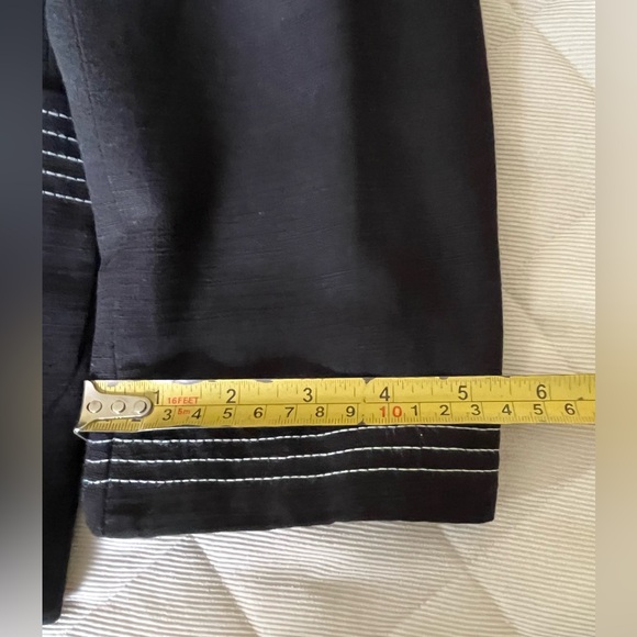 Zara black blazer jacket collared 3/4 sleeves two pockets stich accent US 10 - Picture 16 of 16